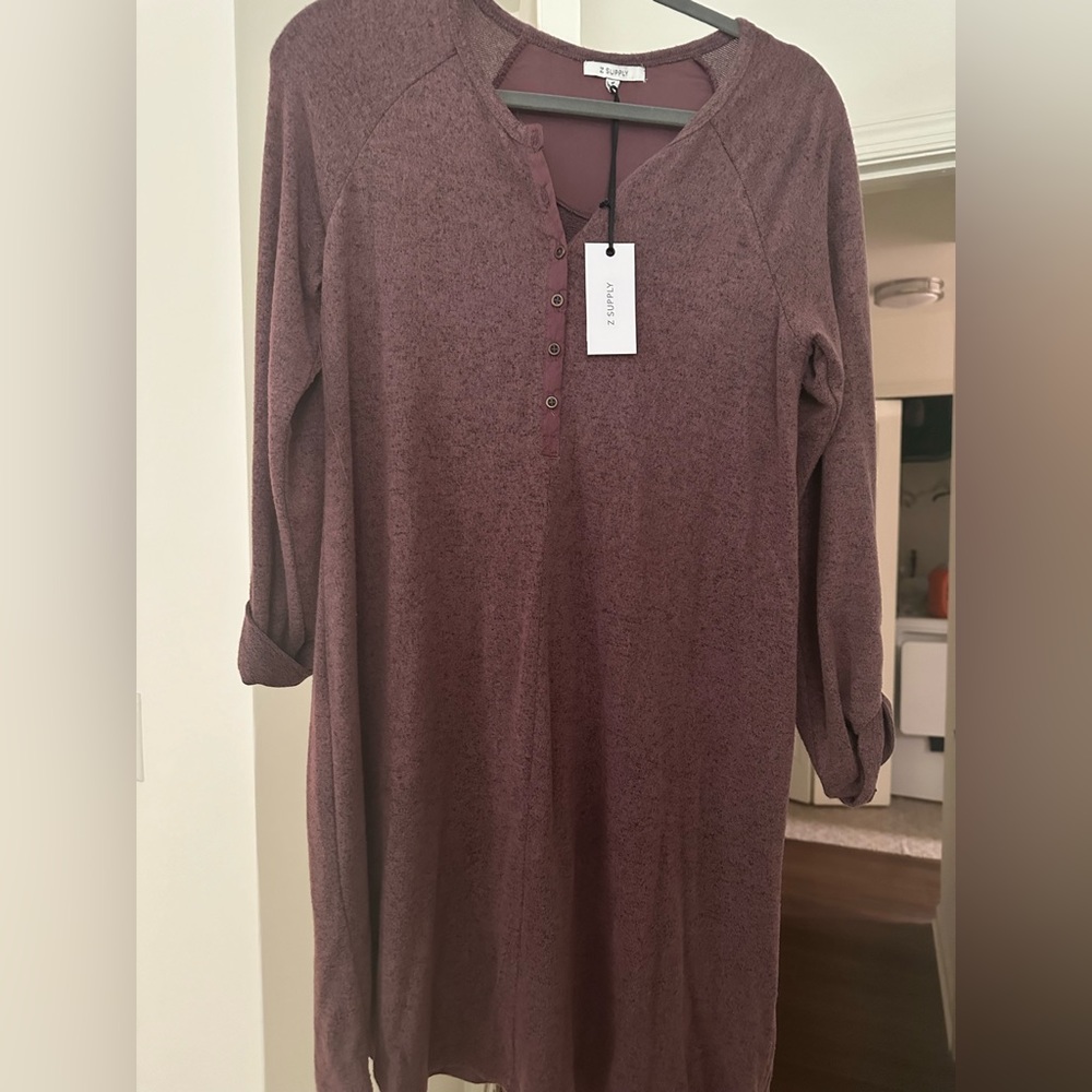 Z Supply Burgundy Sweater Dress
